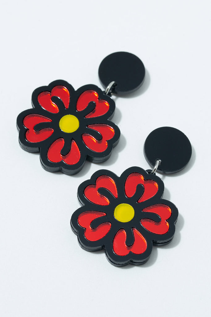 Colorful Polymer Clay Flower Earrings Studs and Dangles 