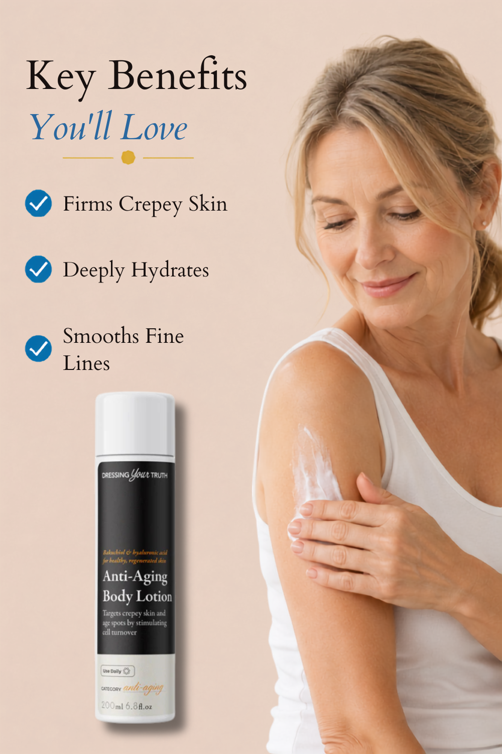 Anti-Aging Body Lotion Key Benefits Panel