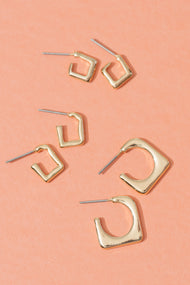 Three Squared Earrings