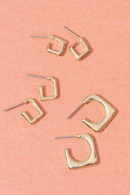 Three Squared Earrings