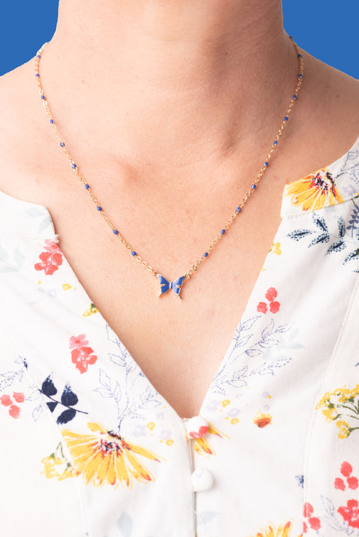 Butterfly Blues Necklace/Earring Set