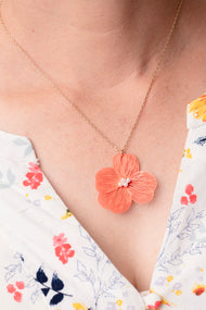 Straw Flower Necklace/Earring set