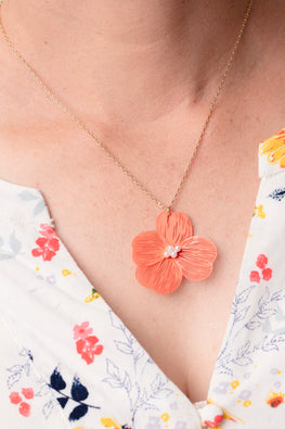 Straw Flower Necklace/Earring set