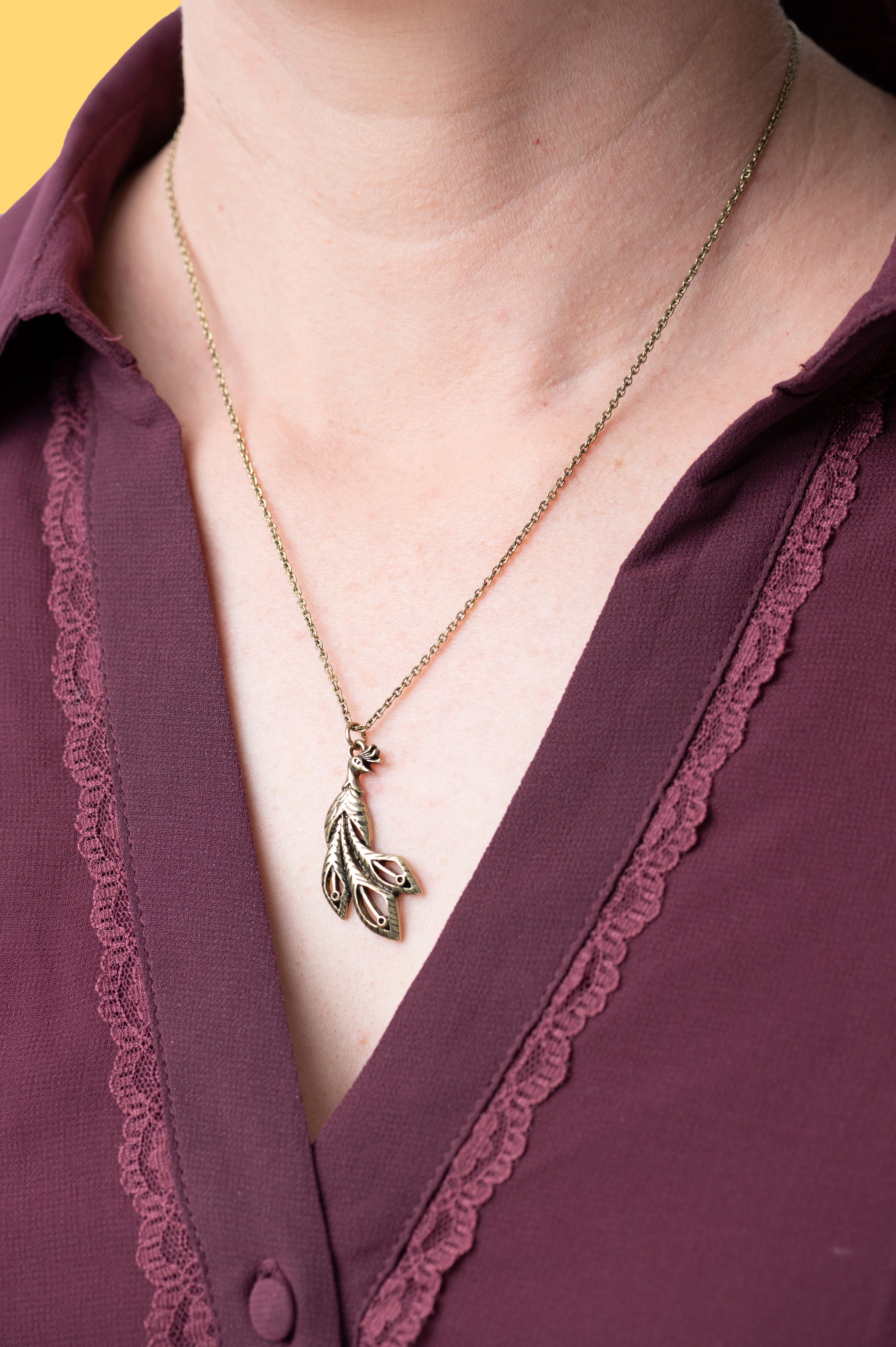 Type 3 Peacock Necklace - Gold
