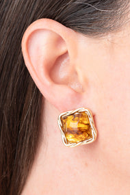 Locked in Amber Earrings