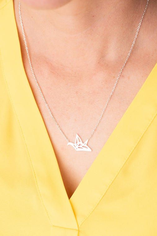 Paper Crane Necklace