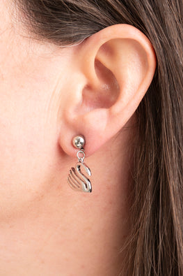 Type 4 Swan Earrings - Silver