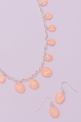 Type 2 Pink Winks Necklace/Earring Set