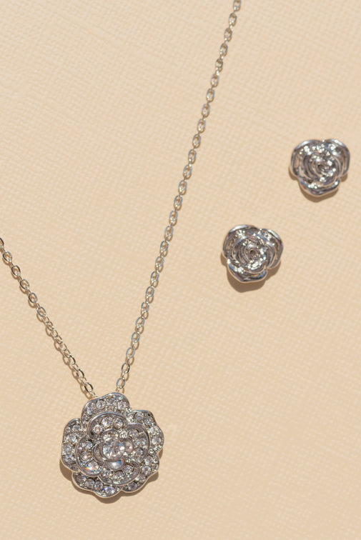 Sweet Brier Rose Necklace/Earring Set