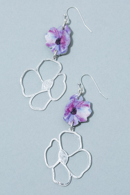 Type 2 Purple Poppy Earrings