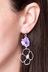 Type 2 Purple Poppy Earrings
