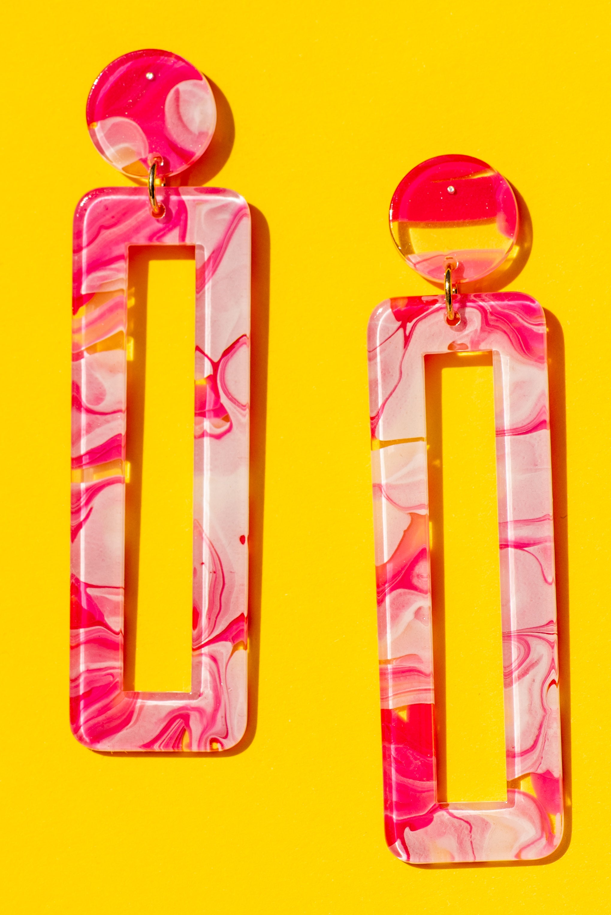 Type 4 Marbled Fuchsia Earrings