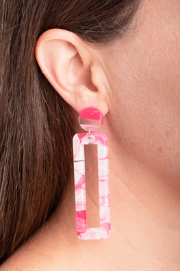Type 4 Marbled Fuchsia Earrings