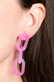 Type 4 Pink Link Earrings