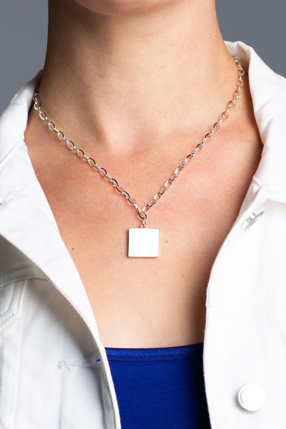 Type 4 Silver Square Necklace