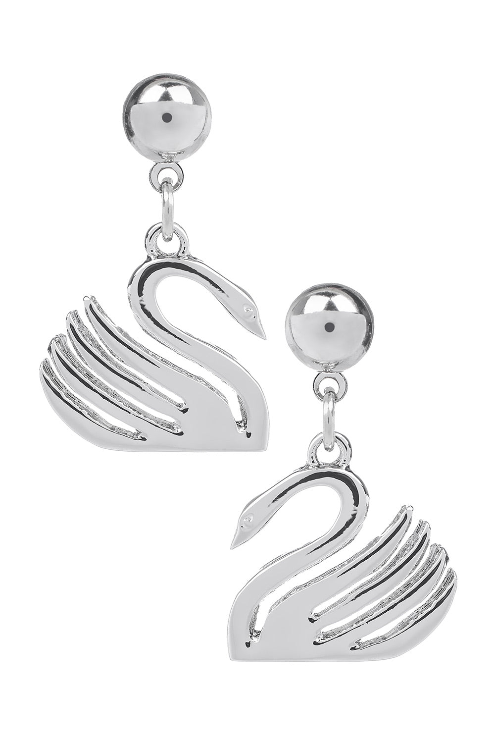 Type 4 Swan Earrings - Silver